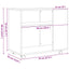 sidebord sort egetræ 70x35x60 cm konstrueret træ