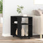 sidebord sort egetræ 70x35x60 cm konstrueret træ