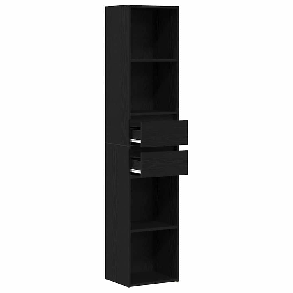 Bogskab Sort eg 36 x 30 x 171 cm Konstrueret træ