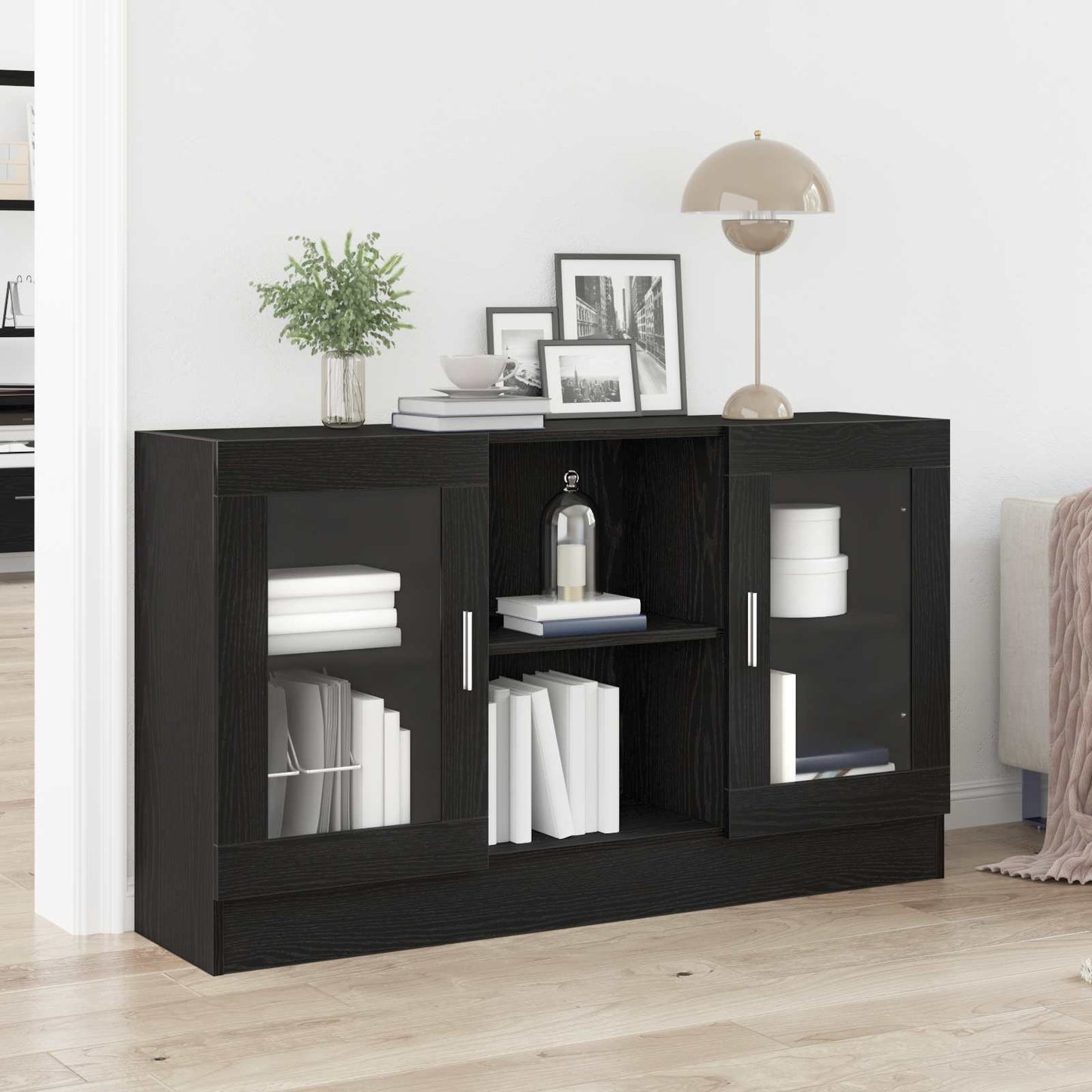 Sideboard Sort eg 120 x 30,5 x 70 cm Konstrueret træ