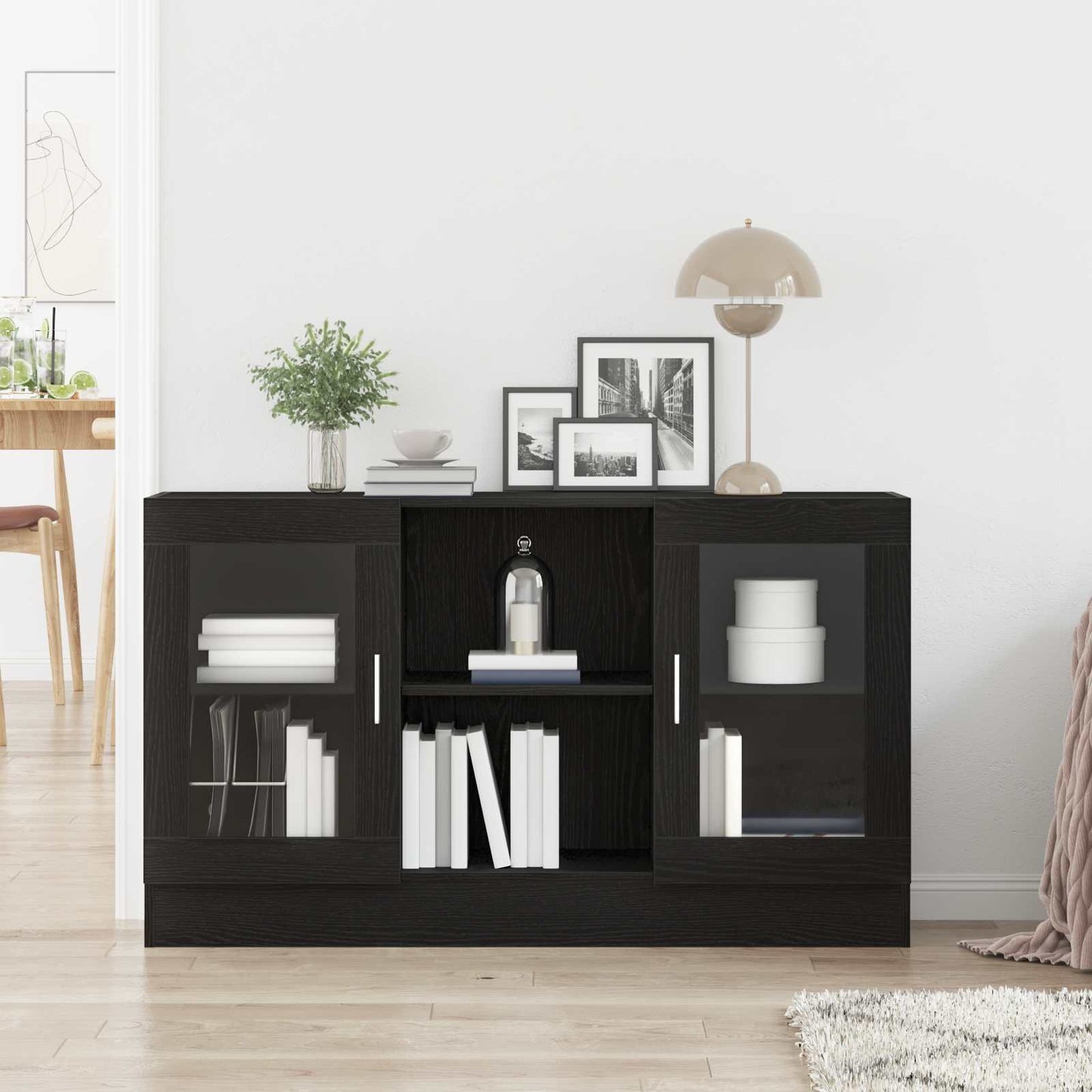 Sideboard Sort eg 120 x 30,5 x 70 cm Konstrueret træ