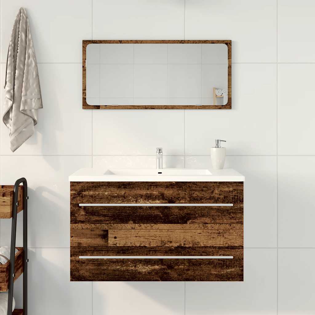 underskab til håndvask 80x38,5x48cm konstrueret træ gammelt træ