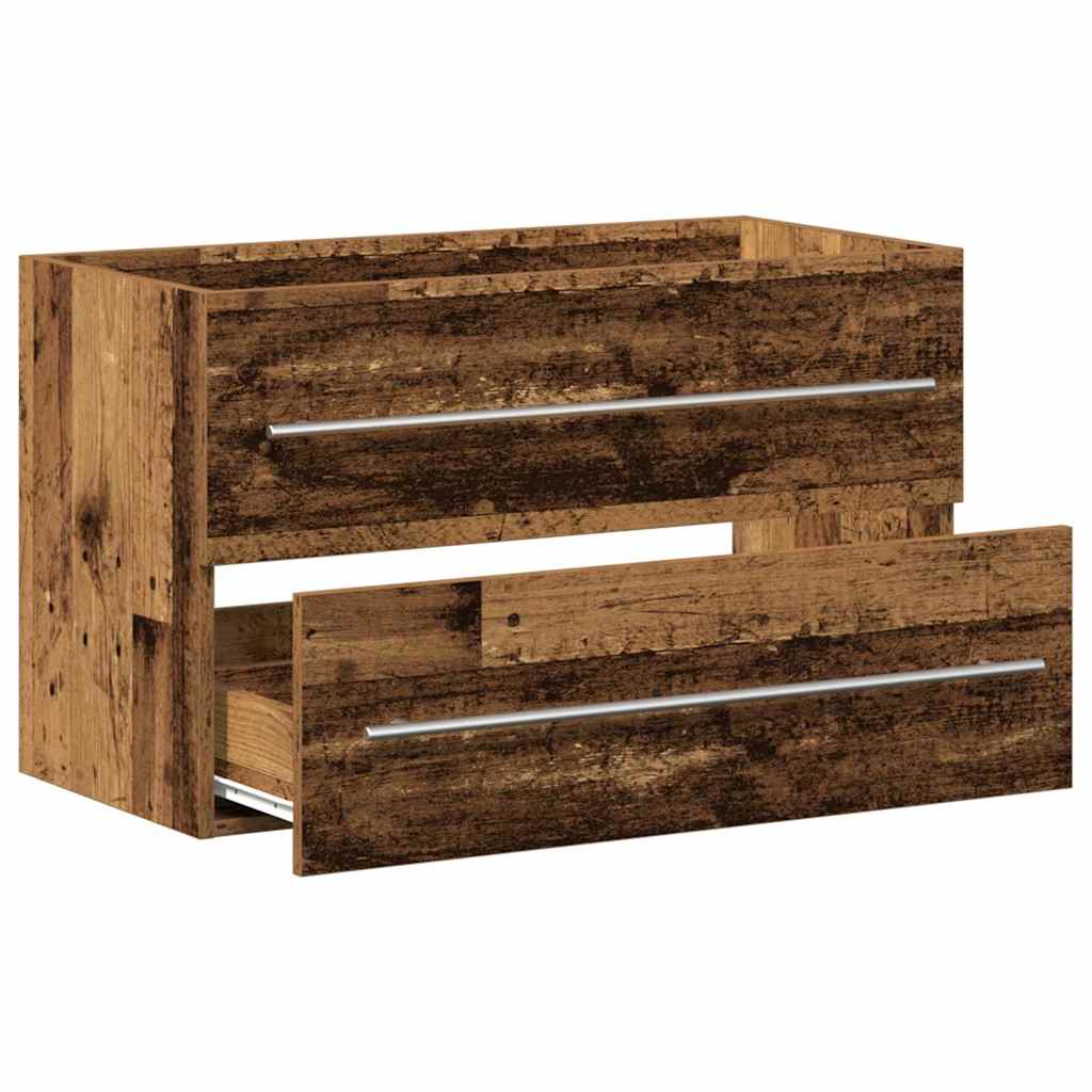 underskab til håndvask 80x38,5x48cm konstrueret træ gammelt træ
