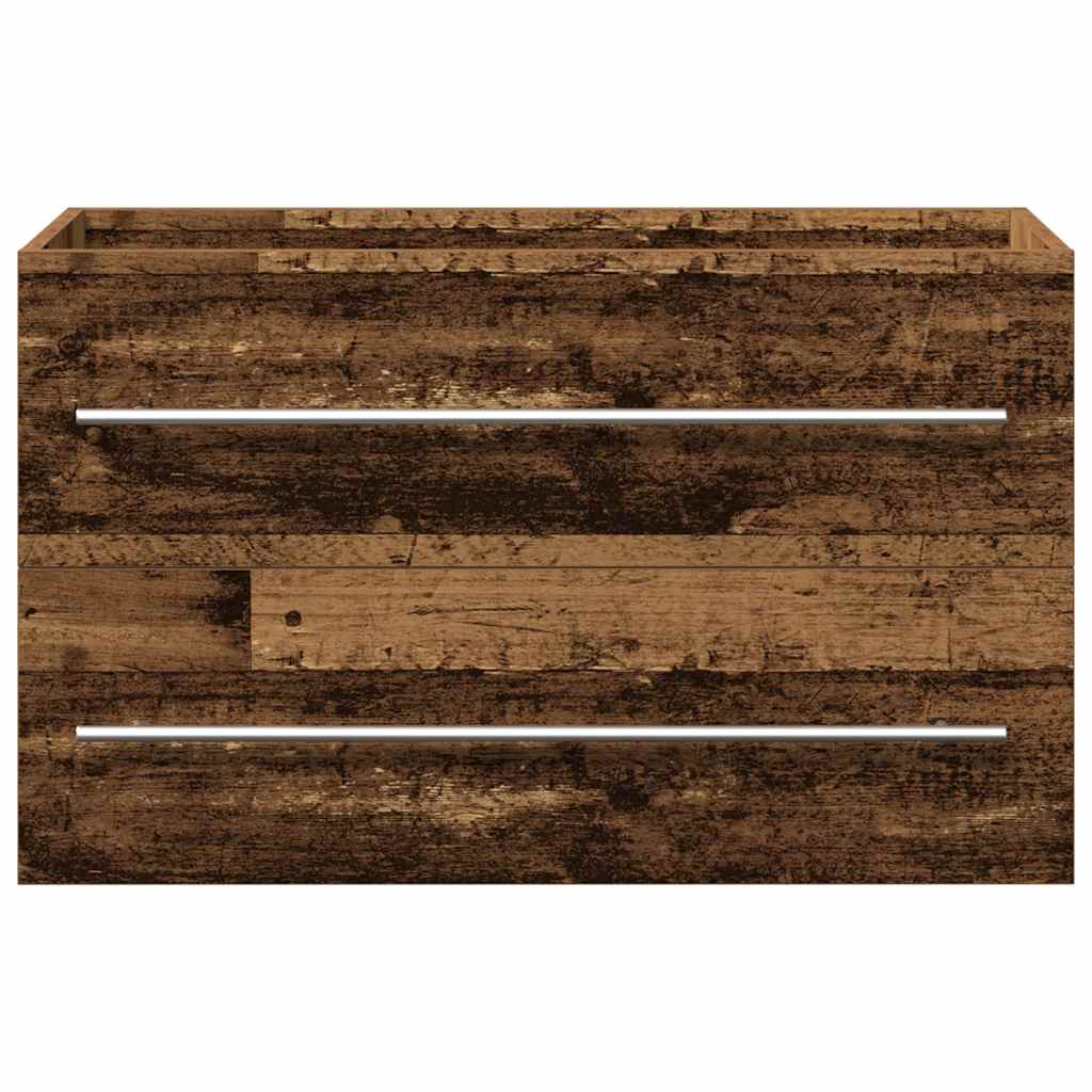 underskab til håndvask 80x38,5x48cm konstrueret træ gammelt træ