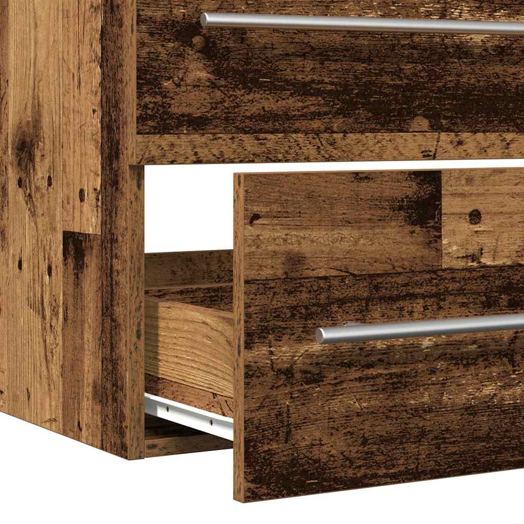 underskab til håndvask 80x38,5x48cm konstrueret træ gammelt træ