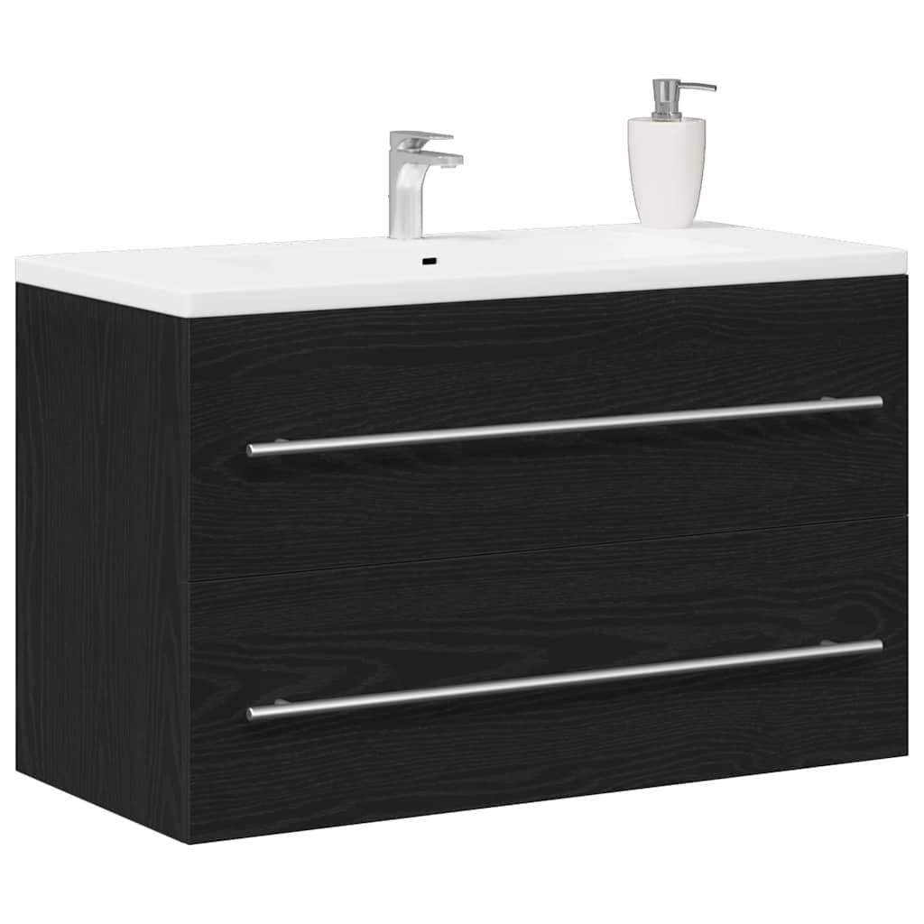 underskab til håndvask 80x38,5x48 cm konstrueret træ sort-eg