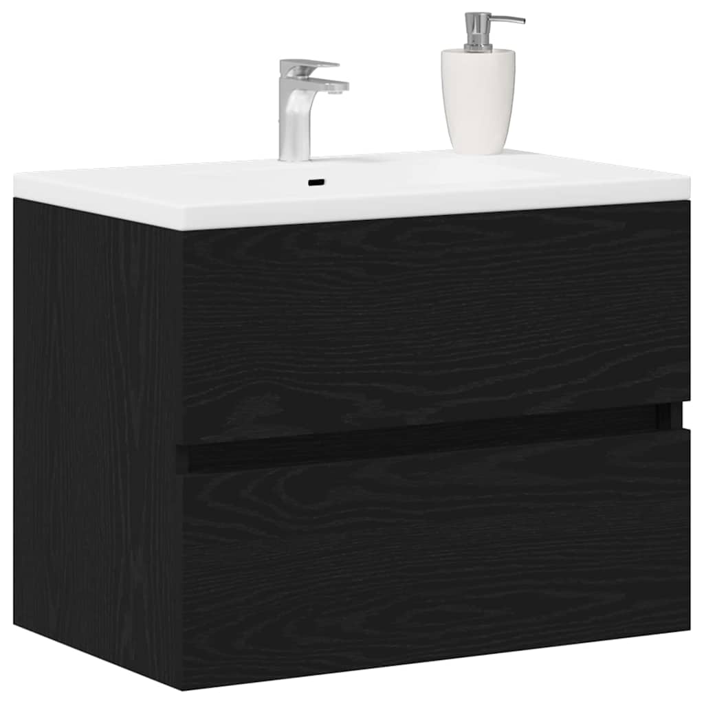 underskab 60x38,5x45 cm konstrueret træ sort egetræsfarve