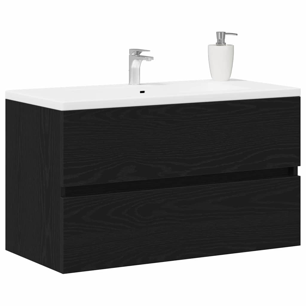 underskab 80x38,5x45 cm konstrueret træ sort egetræ