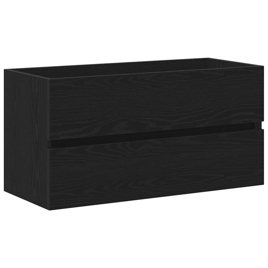 underskab 90x38,5x45 cm konstrueret træ sort egetræ