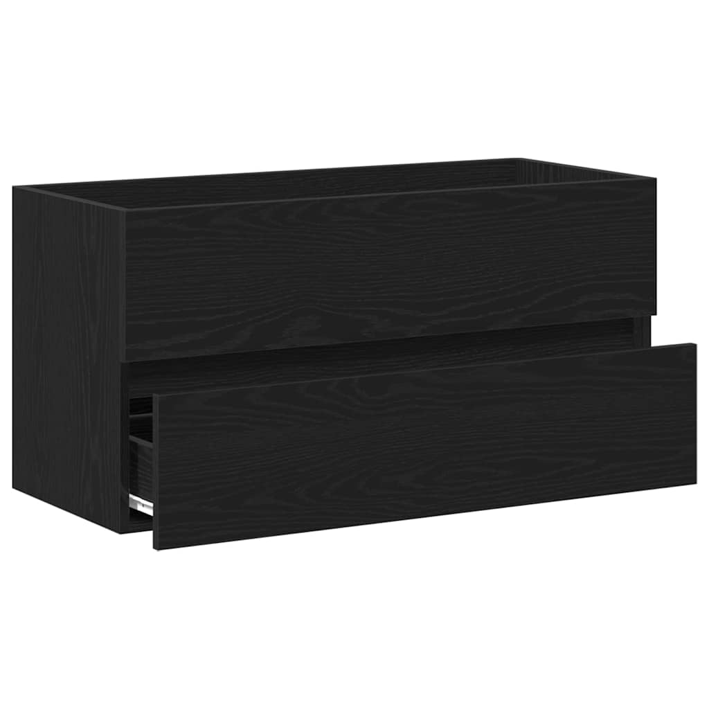 underskab 90x38,5x45 cm konstrueret træ sort egetræ