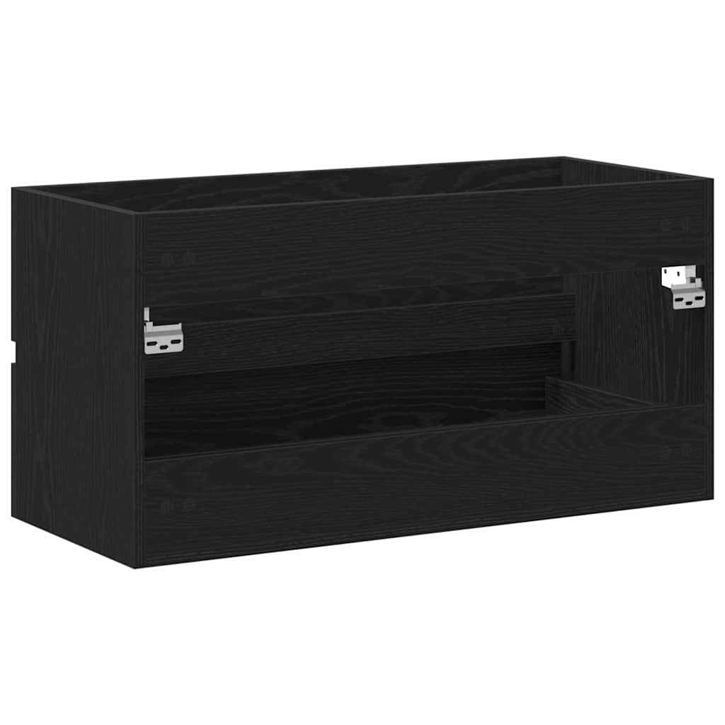 underskab 90x38,5x45 cm konstrueret træ sort egetræ