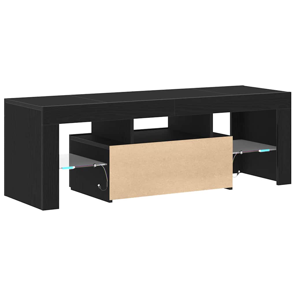 TV-skab med skuffe Sort eg 120 x 35 x 40 cm Konstrueret træ