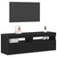 TV-skab med LED Sort eg 120 x 35 x 40 cm Konstrueret træ