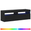 TV-skab med LED Sort eg 120 x 35 x 40 cm Konstrueret træ