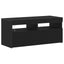 TV-skab med LED Sort eg 90 x 35 x 40 cm Konstrueret træ
