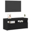 TV-skab med LED Sort eg 90 x 35 x 40 cm Konstrueret træ