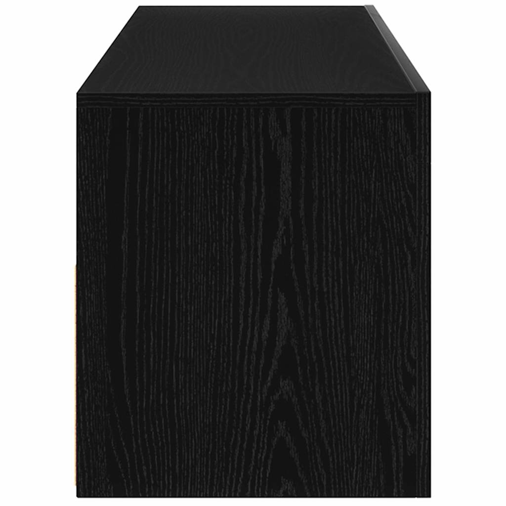 TV-skab med LED Sort eg 90 x 35 x 40 cm Konstrueret træ