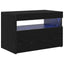 TV-skab med LED Sort eg 60 x 35 x 40 cm Konstrueret træ