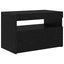 TV-skab med LED Sort eg 60 x 35 x 40 cm Konstrueret træ