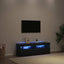 TV-skab med LED 2 pcs Sort eg 60 x 35 x 40 cm Konstrueret træ