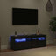 TV-skab med LED 2 pcs Sort eg 60 x 35 x 40 cm Konstrueret træ