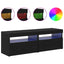 TV-skab med LED 2 pcs Sort eg 60 x 35 x 40 cm Konstrueret træ