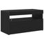 TV-skab med LED Sort eg 75 x 35 x 40 cm Konstrueret træ