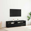 TV-skab med LED 2 pcs Sort eg 75 x 35 x 40 cm Konstrueret træ