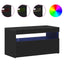 TV-skab med LED 2 pcs Sort eg 75 x 35 x 40 cm Konstrueret træ