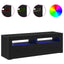 TV-skab med LED Sort eg 120 x 35 x 40 cm Konstrueret træ