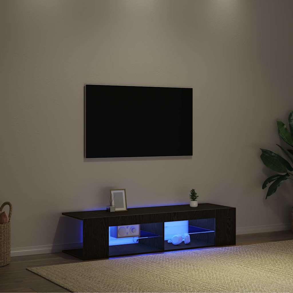 TV-skab Sort eg 135 x 39 x 30 cm Konstrueret træ