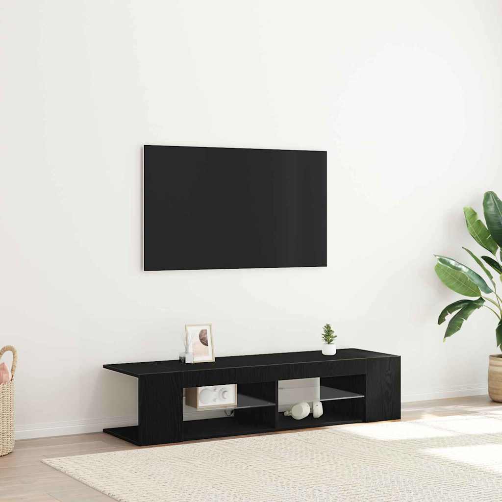 TV-skab Sort eg 135 x 39 x 30 cm Konstrueret træ