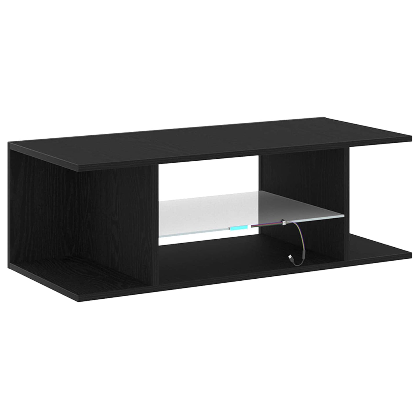 TV-skab med skuffe Sort eg 90 x 39 x 30 cm Konstrueret træ