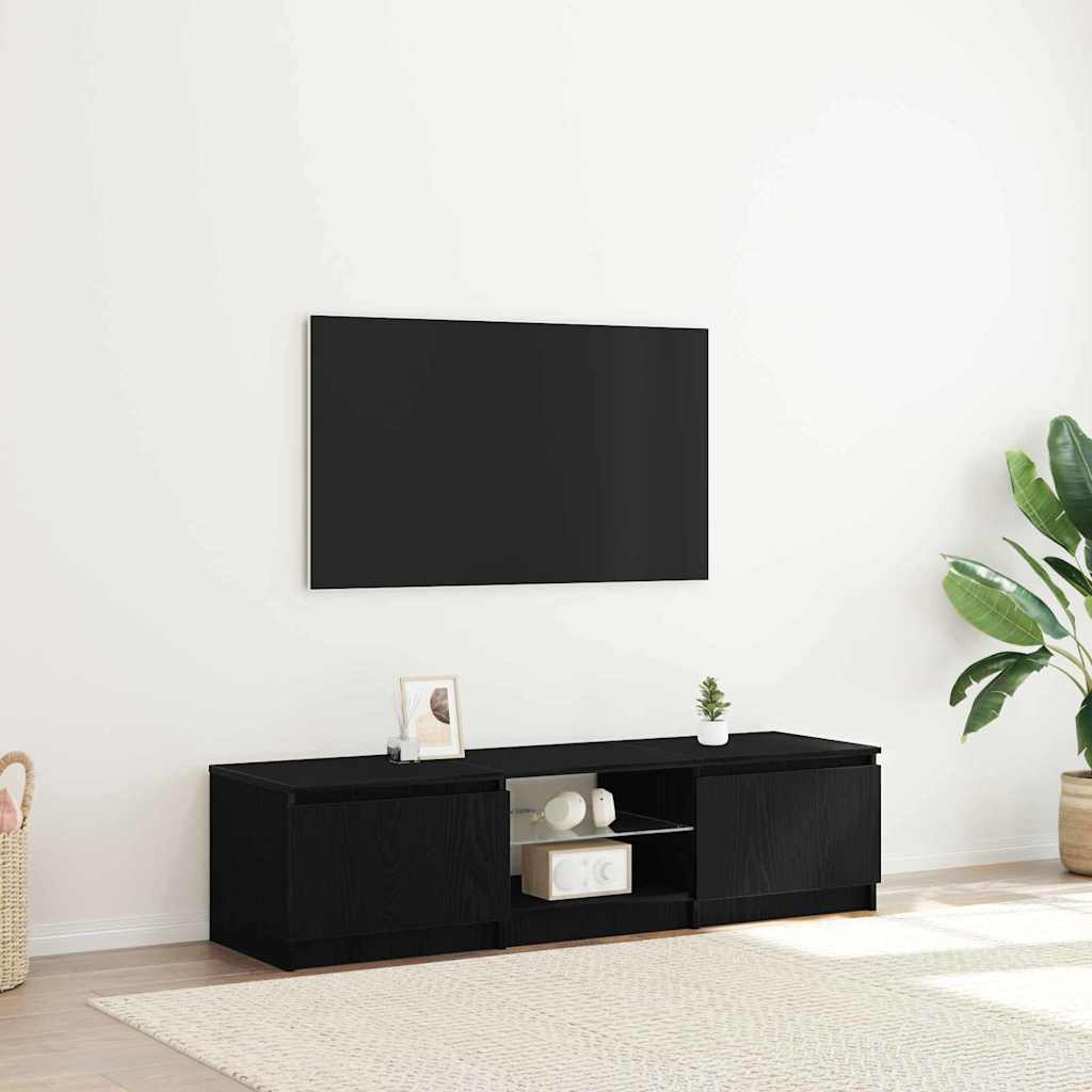 TV-skab Sort eg 140 x 38,5 x 36 cm Konstrueret træ