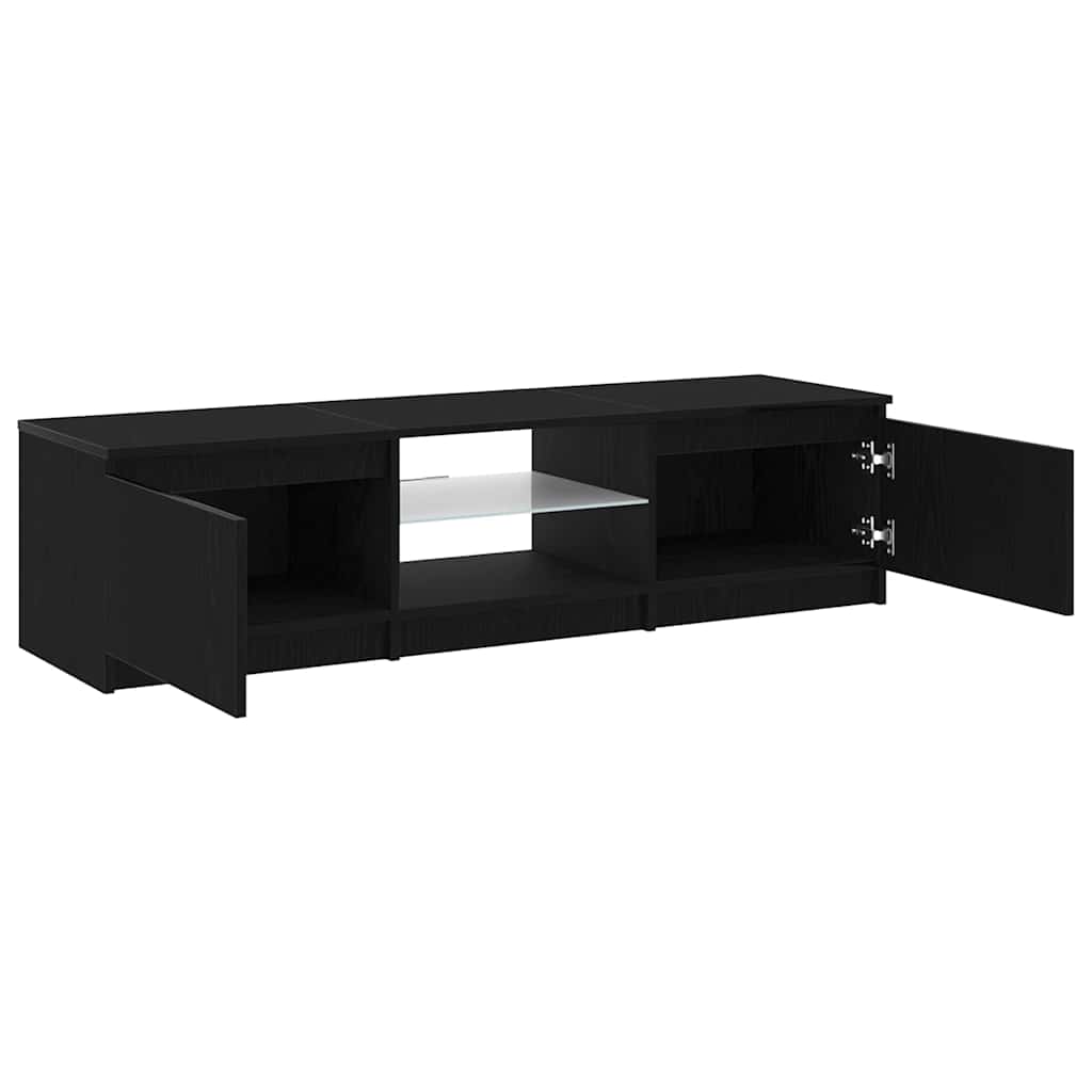 TV-skab Sort eg 140 x 38,5 x 36 cm Konstrueret træ