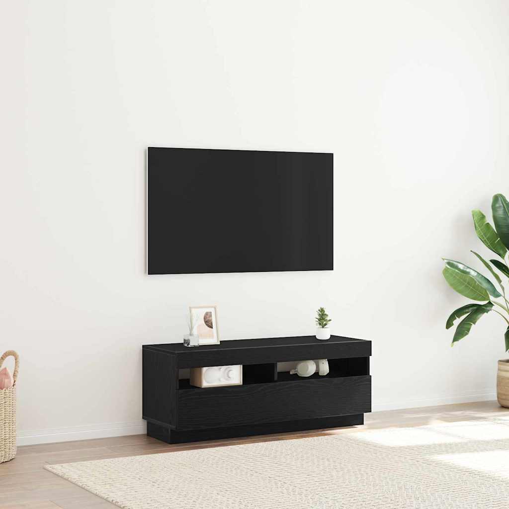 TV-skab Sort eg 100 x 35 x 40 cm Konstrueret træ