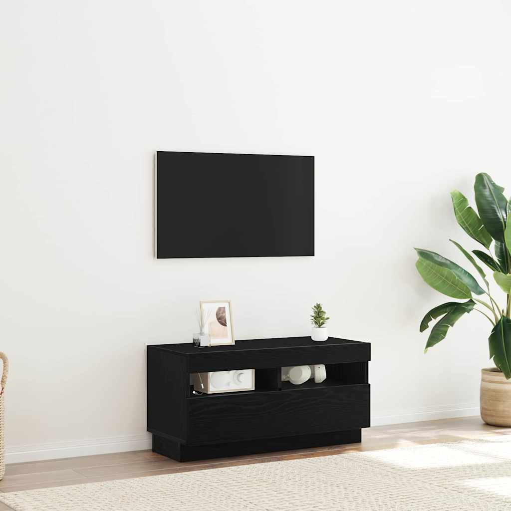 TV-skab Sort eg 80 x 35 x 40 cm Konstrueret træ