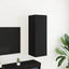 Væg TV Skab Sort eg 30,5 x 30 x 90 cm Konstrueret træ
