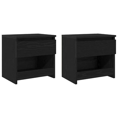 Natskab 2 pcs Sort eg 40 x 30 x 39 cm Konstrueret træ