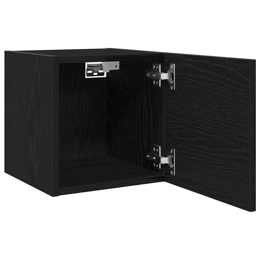 Vægmonteret TV Skab Sort eg 30,5 x 30 x 30 cm Konstrueret træ