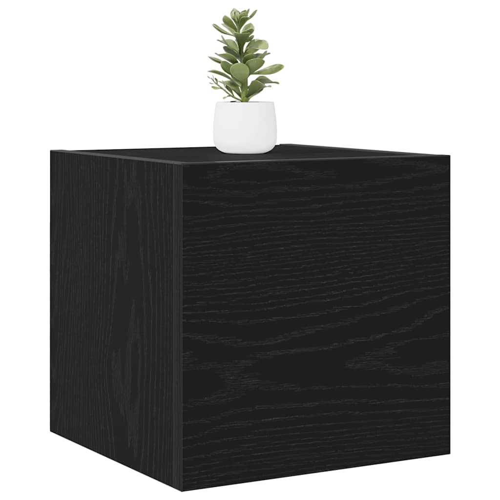 Vægmonteret TV Skab Sort eg 30,5 x 30 x 30 cm Konstrueret træ