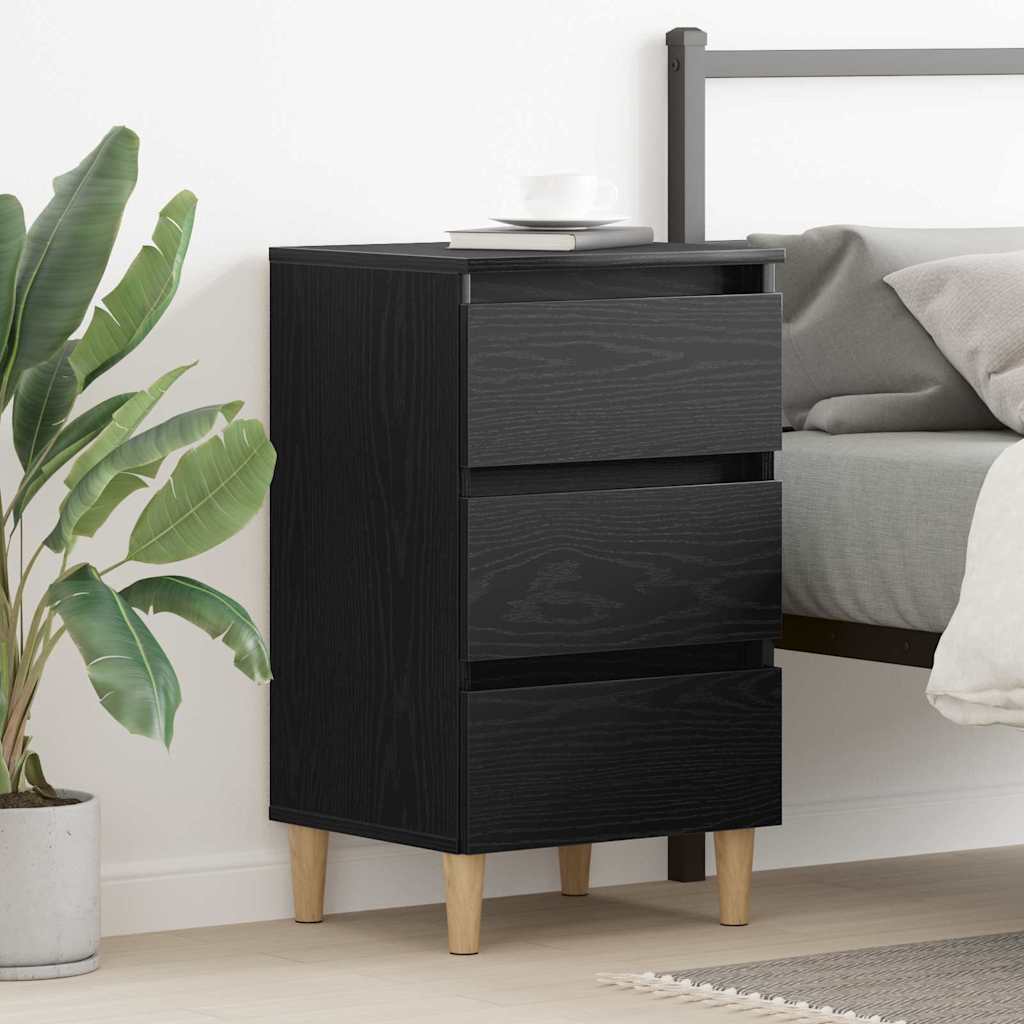 Natskab med skuffe Sort eg 40 x 35 x 69 cm Konstrueret træ