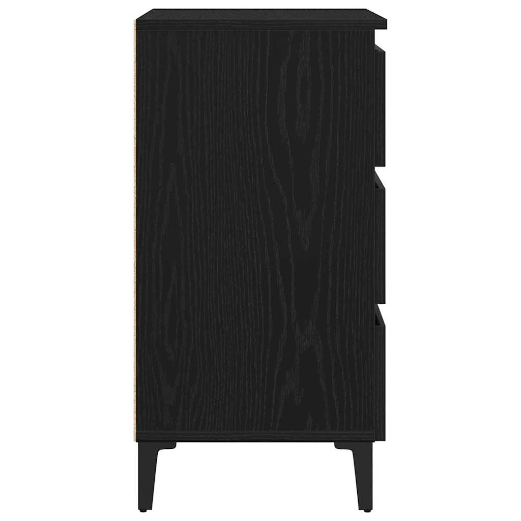 Natskab med skuffe Sort eg 40 x 35 x 69 cm Konstrueret træ