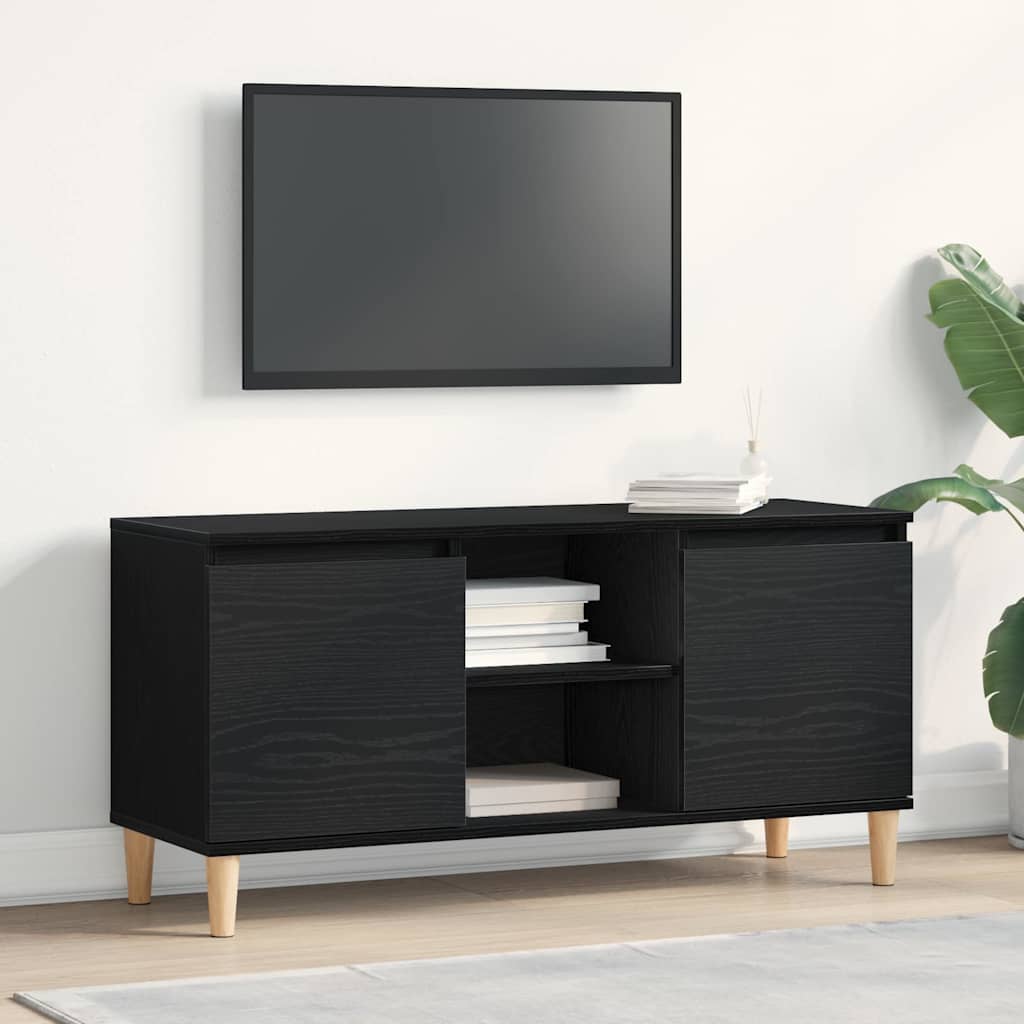 TV-skab Sort eg 102 x 35 x 50 cm Konstrueret træ