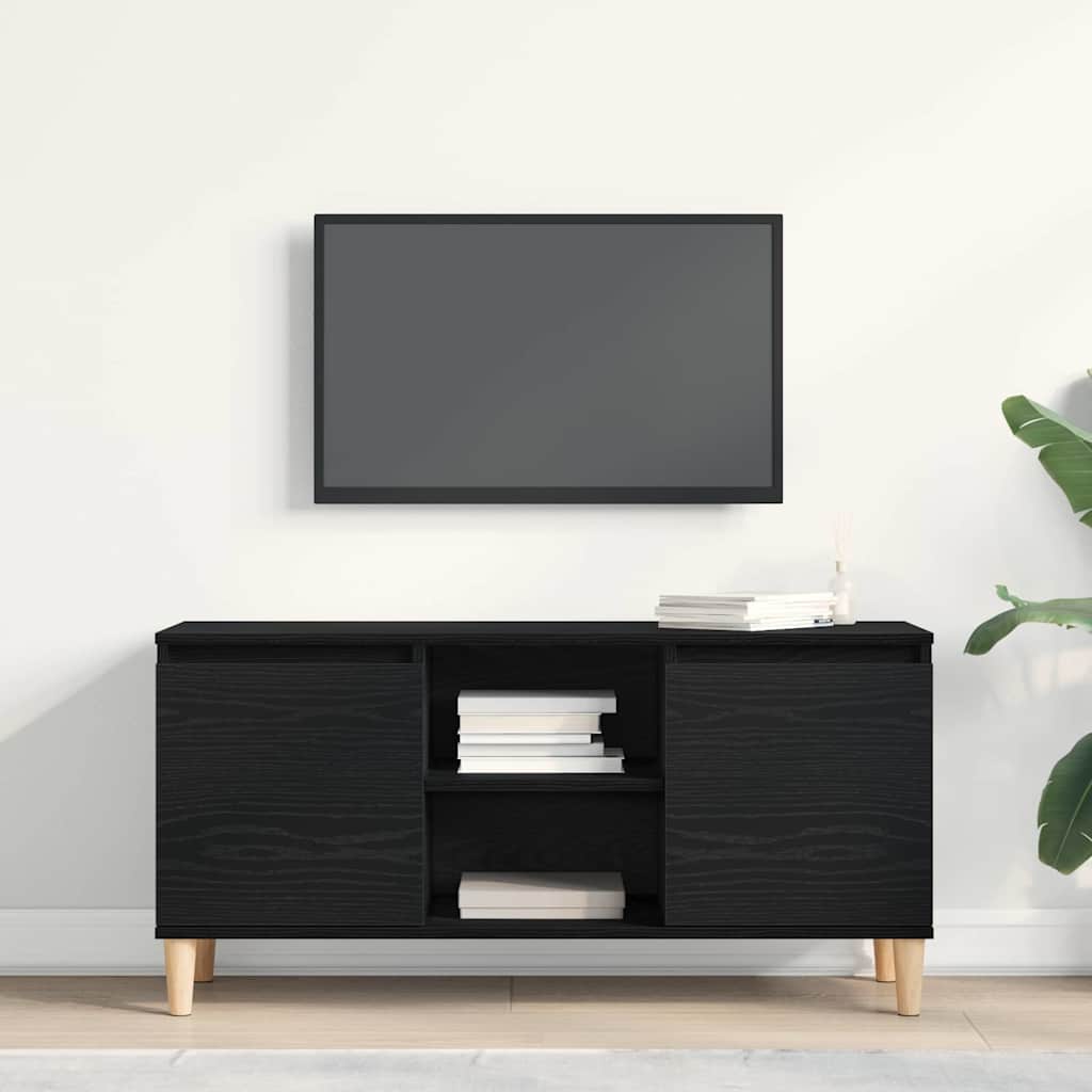 TV-skab Sort eg 102 x 35 x 50 cm Konstrueret træ