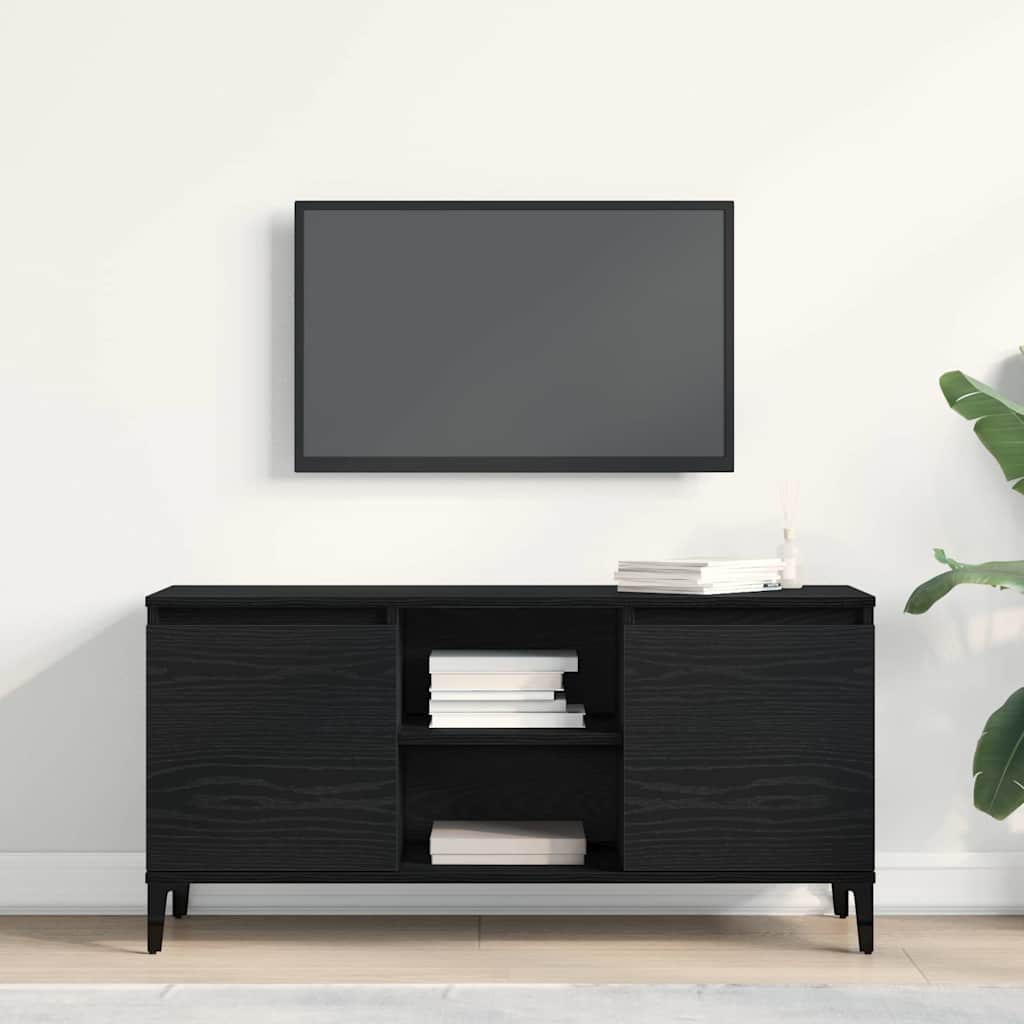TV-skab Sort eg 102 x 35 x 50 cm Konstrueret træ