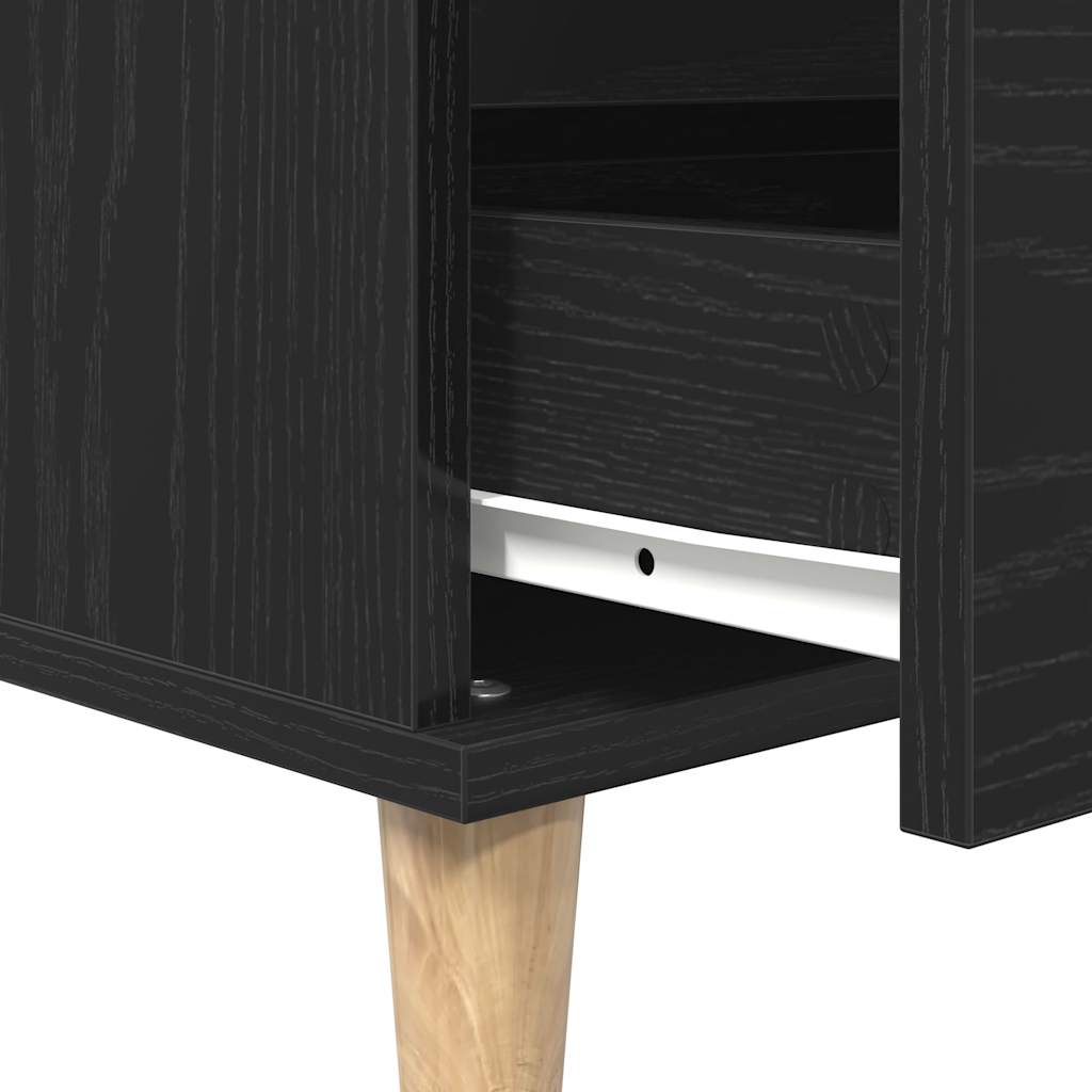 Sideboard med skuffe Sort eg 60 x 35 x 70 cm Konstrueret træ