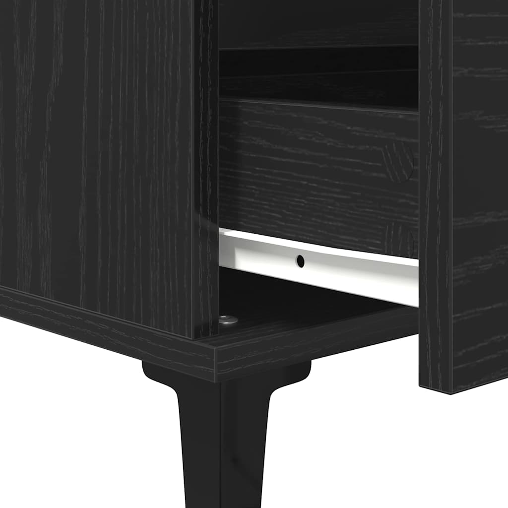 Sideboard med skuffe Sort eg 60 x 35 x 70 cm Konstrueret træ