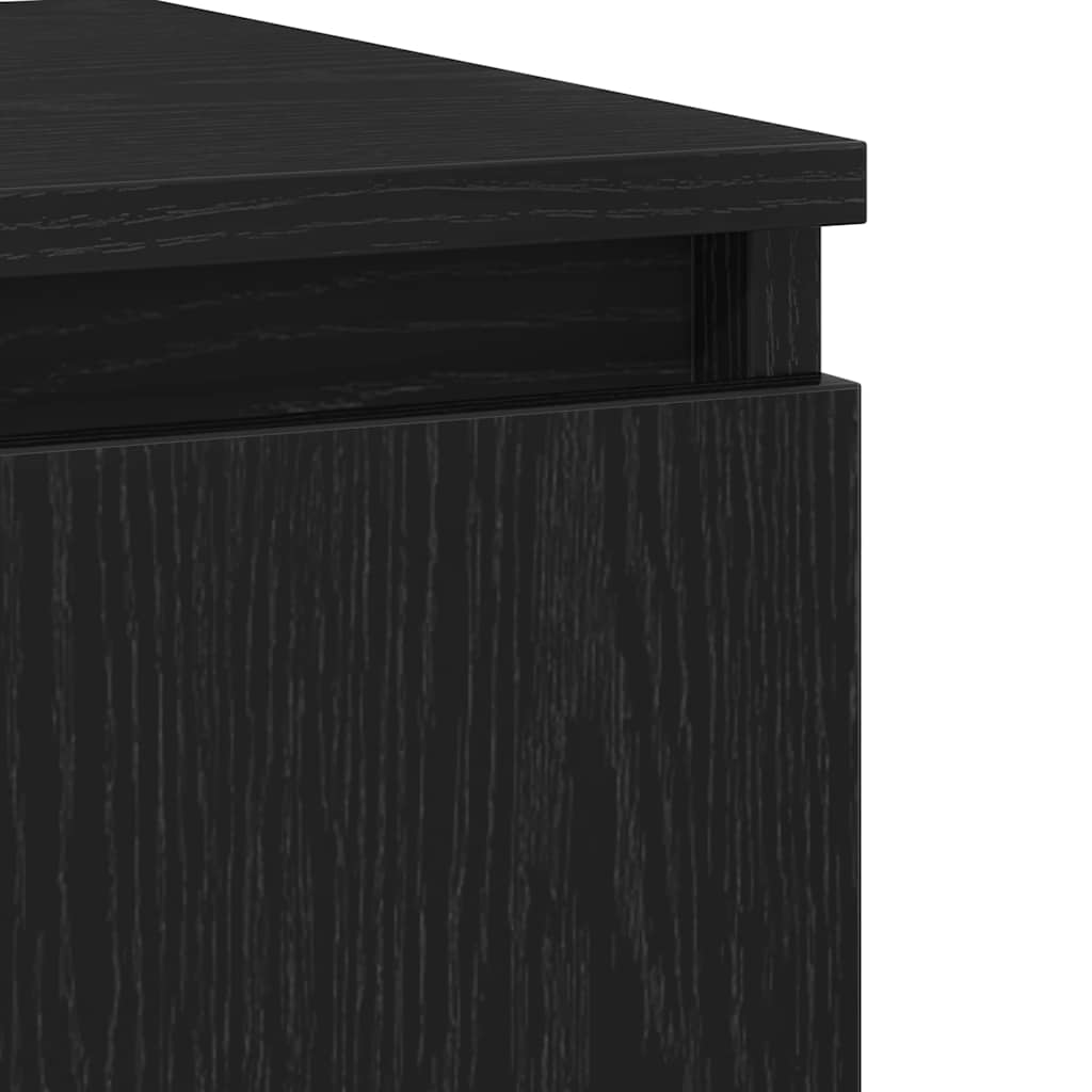 Sideboard med skuffe Sort eg 104 x 35 x 70 cm Konstrueret træ