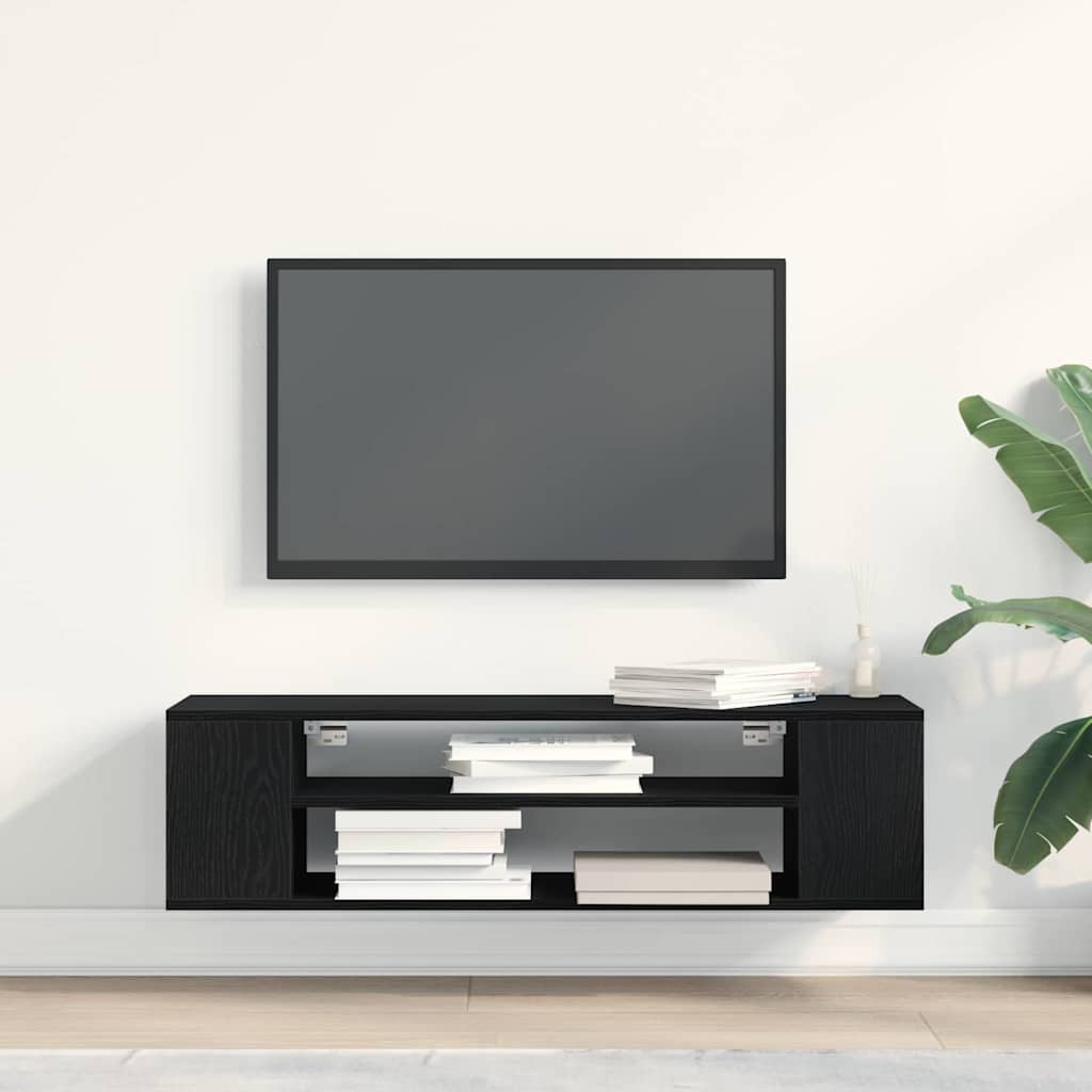 TV-skab Sort eg 100 x 30 x 26,5 cm Konstrueret træ